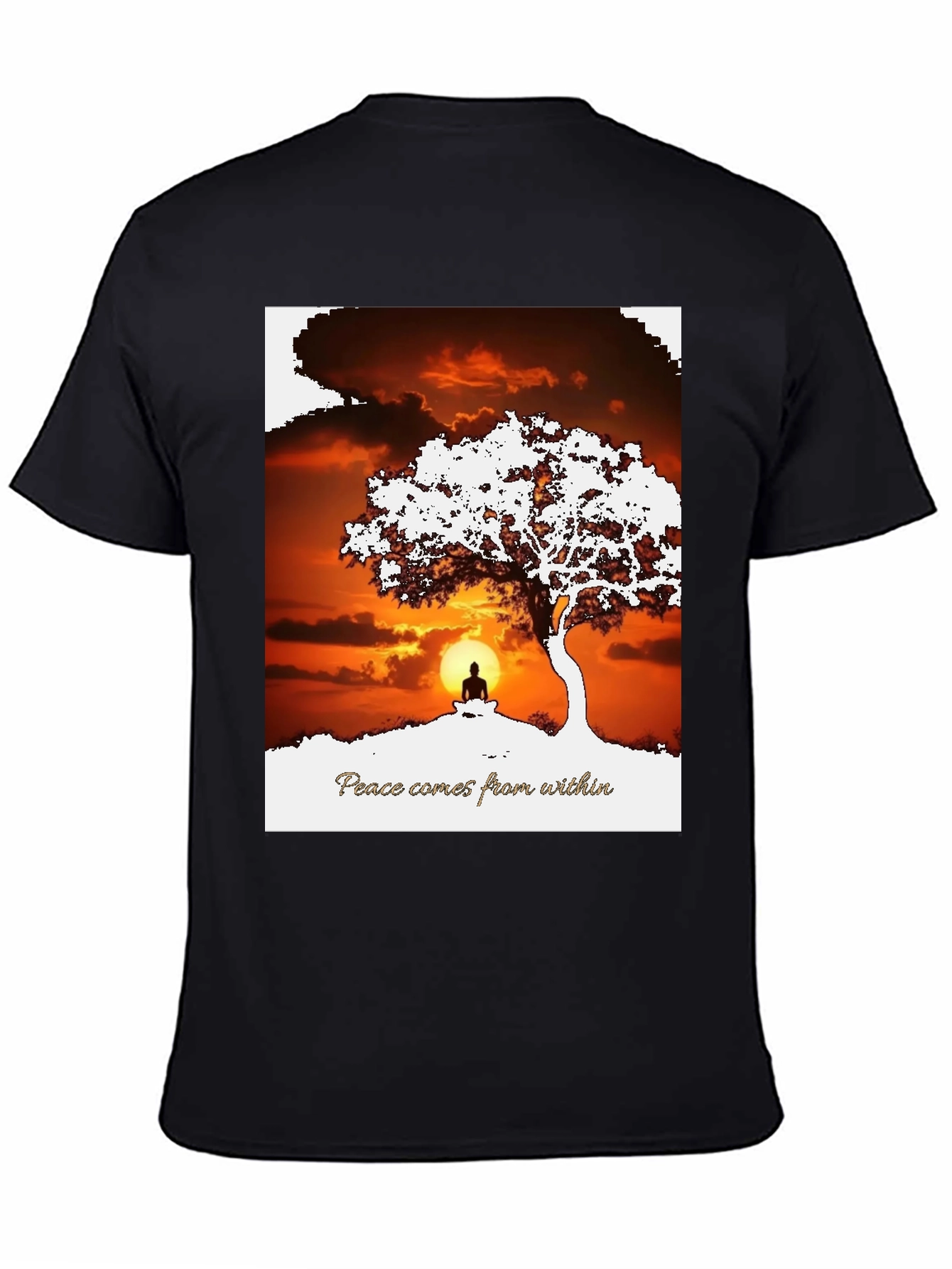 Peace Within T-Shirt - Sunset & Silhouette Design