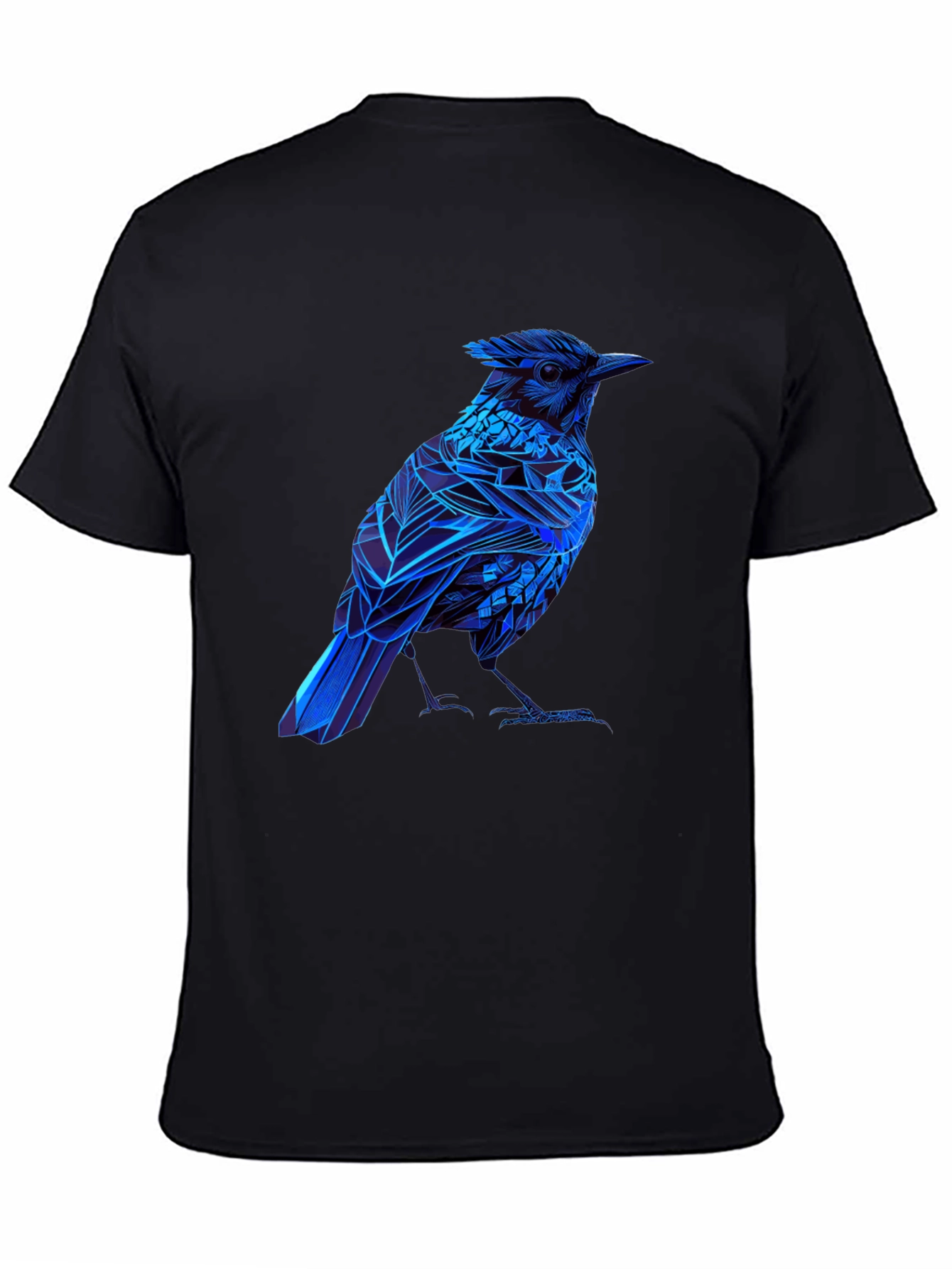 Blue Bird Graphic Tee - Modern Geometric Design