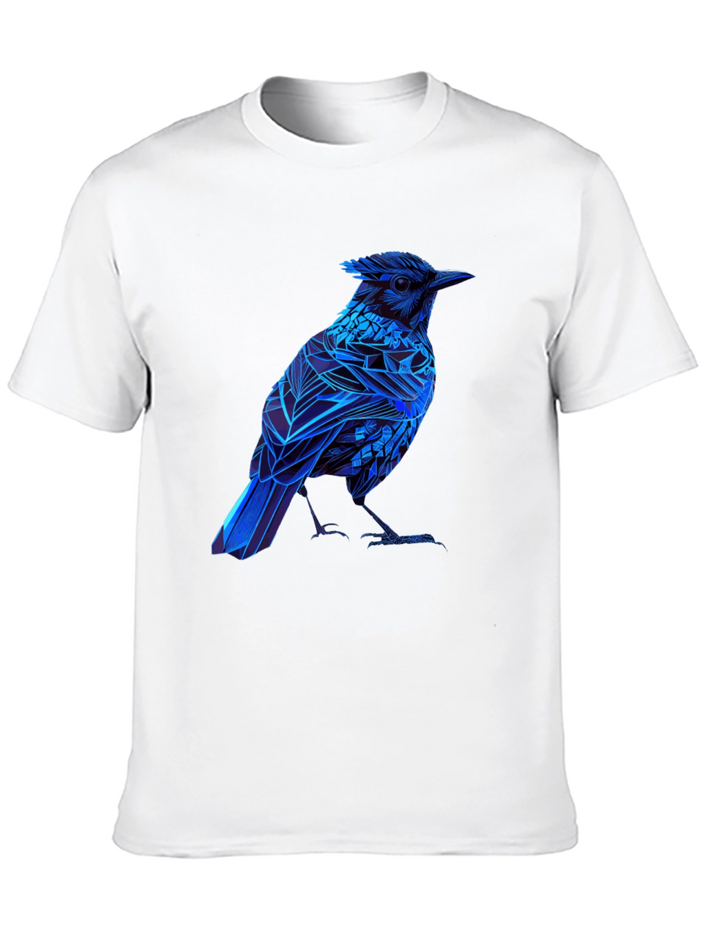 Blue Bird Graphic Tee - Modern Geometric Design