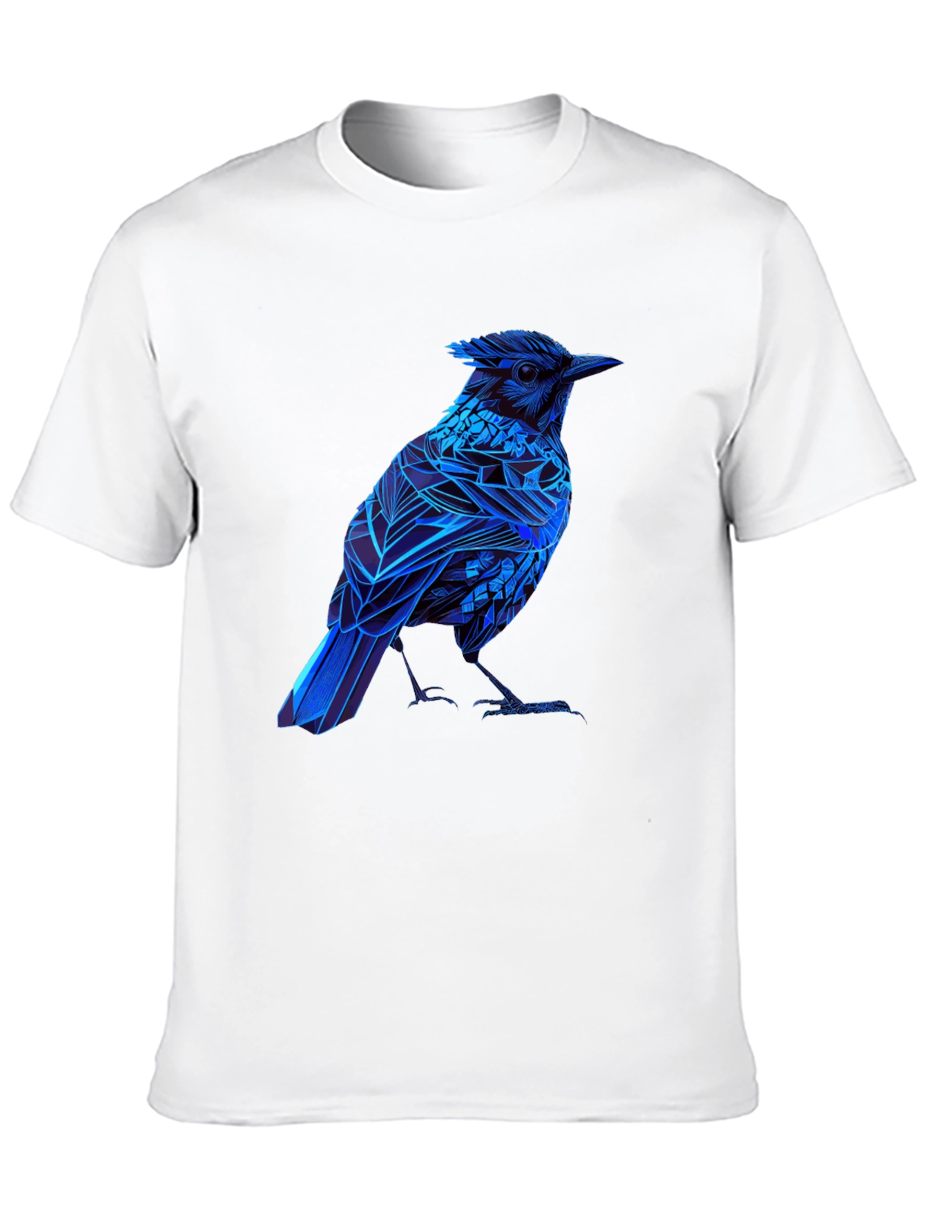 Blue Bird Graphic Tee - Modern Geometric Design