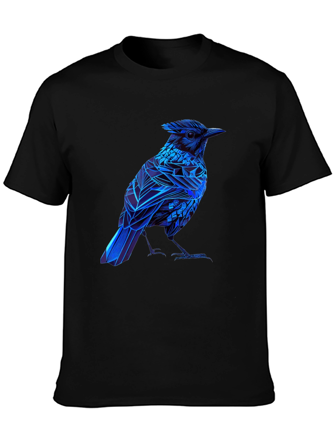 Blue Bird Graphic Tee - Modern Geometric Design
