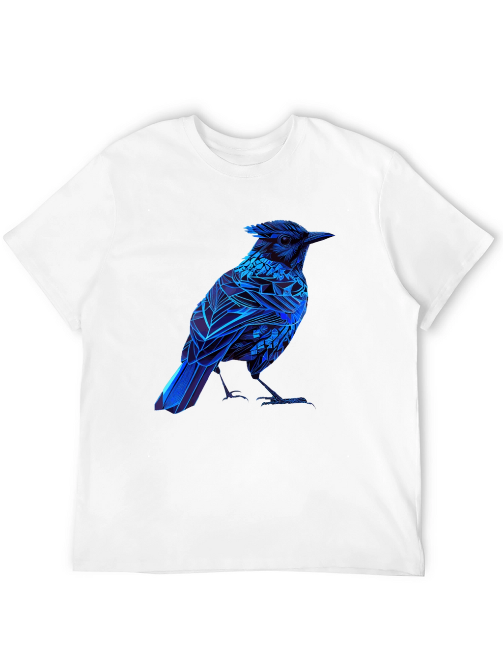 Blue Bird Graphic Tee - Modern Geometric Design