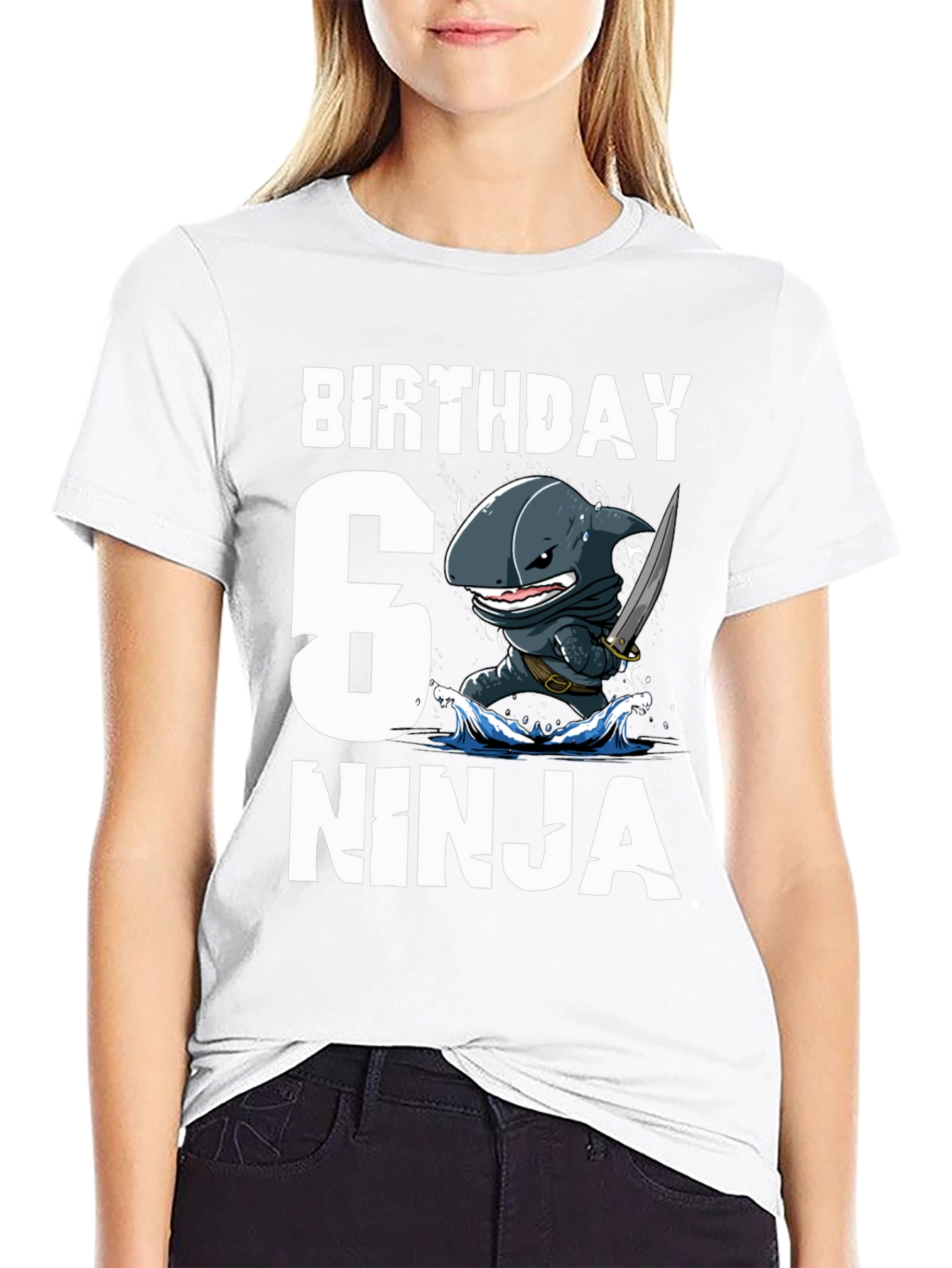 6th Birthday Ninja Shark T-Shirt