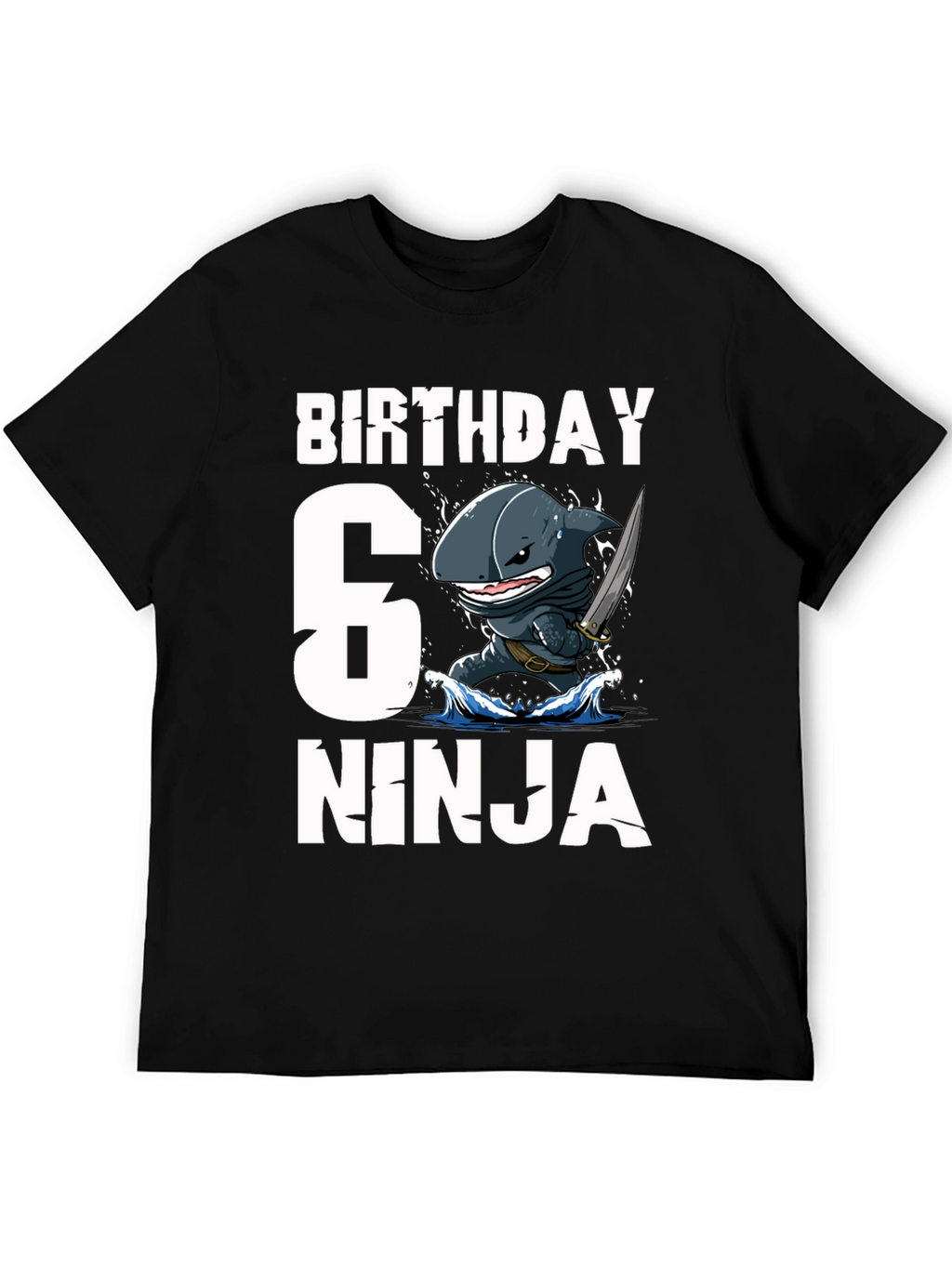 6th Birthday Ninja Shark T-Shirt