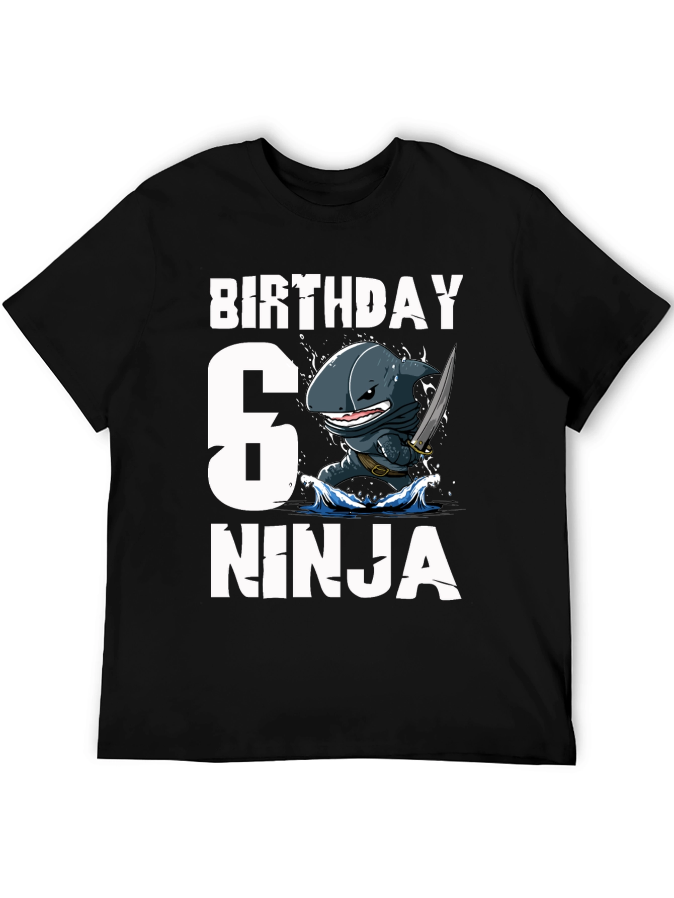 6th Birthday Ninja Shark T-Shirt