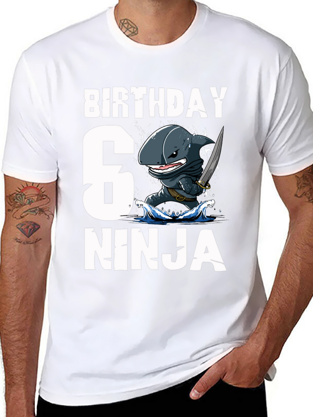 6th Birthday Ninja Shark T-Shirt
