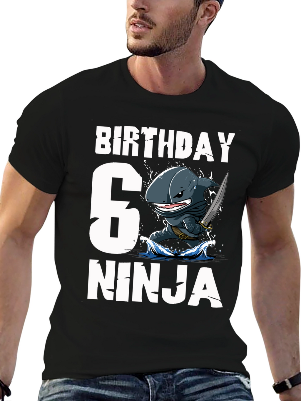 6th Birthday Ninja Shark T-Shirt
