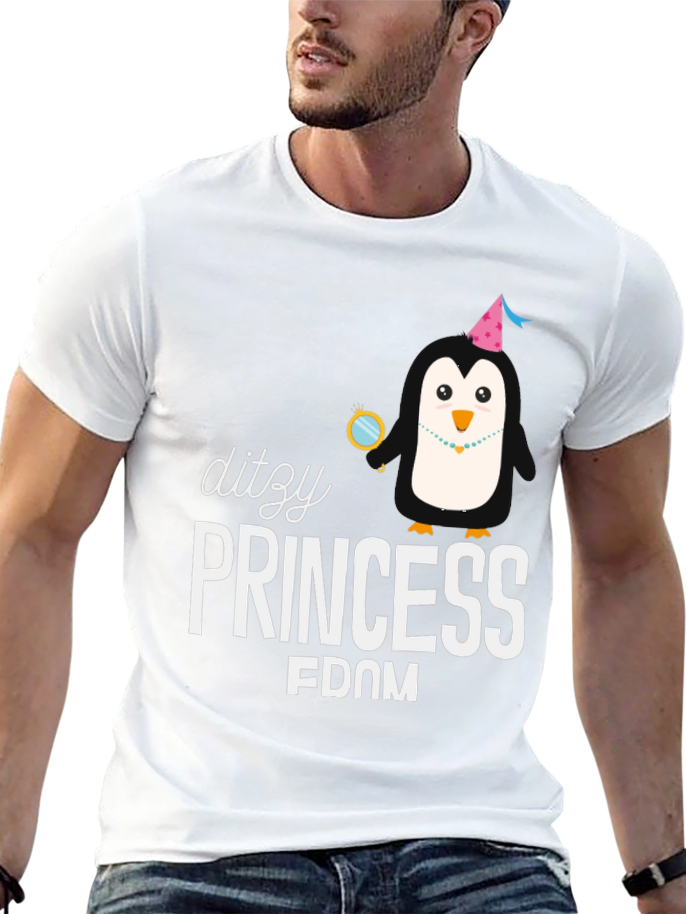Dizzy Princess Penguin Black T-Shirt