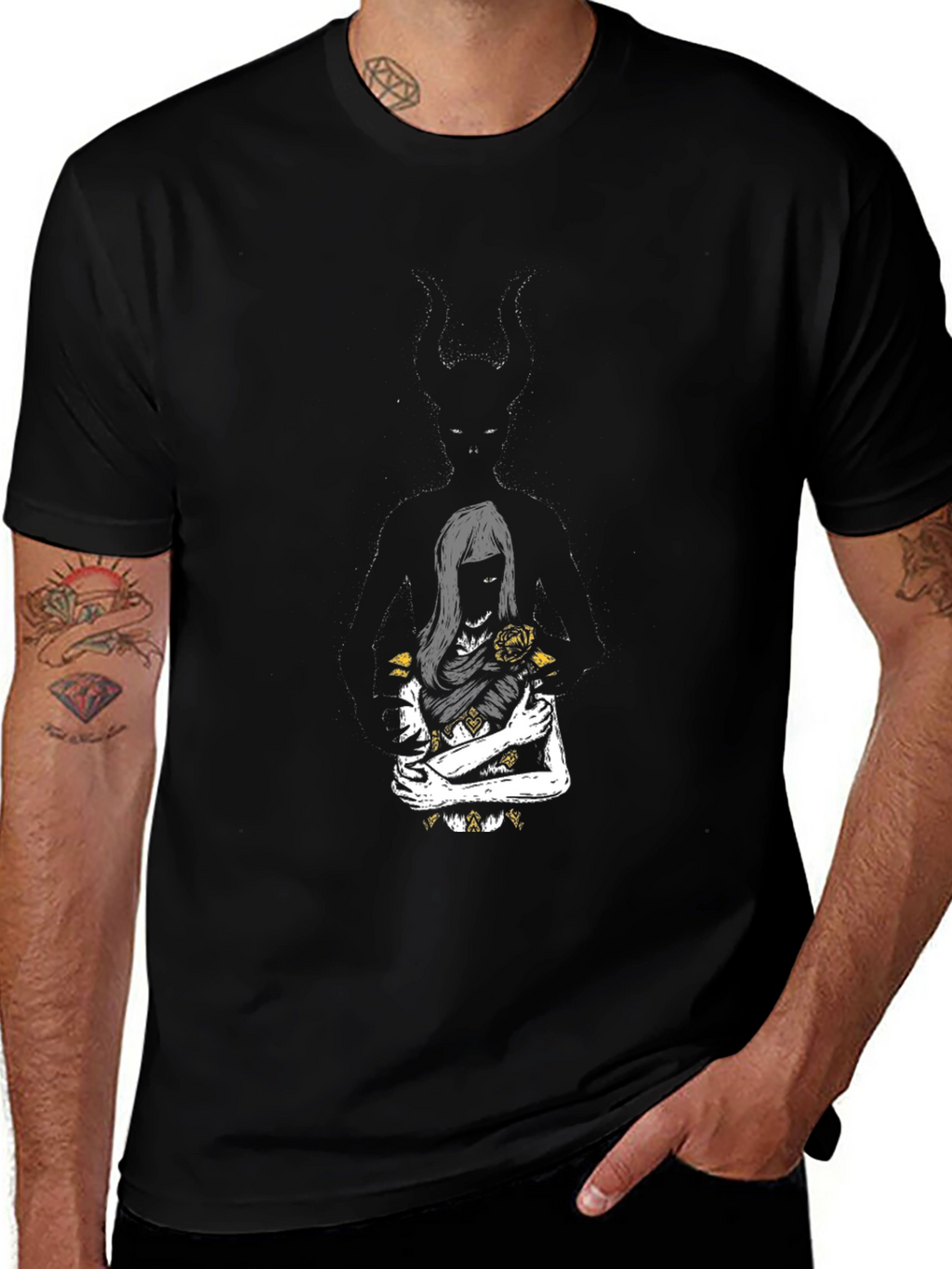 Dark Romance Graphic Tee - Black Cotton