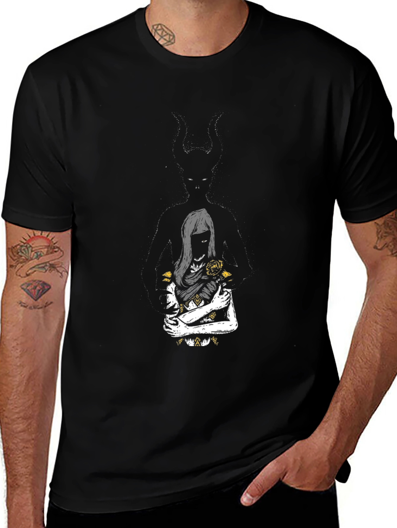 Dark Romance Graphic Tee - Black Cotton