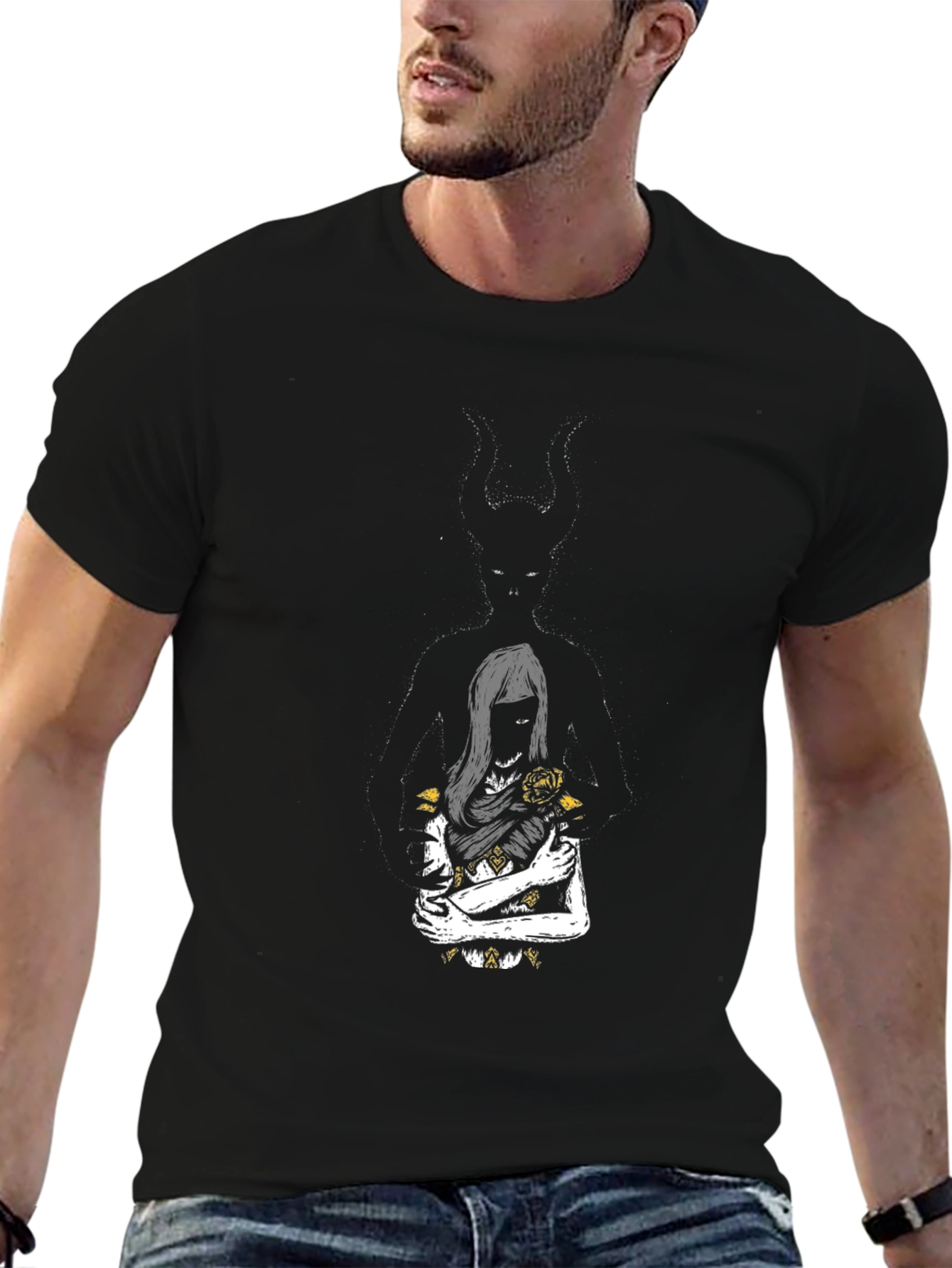 Dark Romance Graphic Tee - Black Cotton