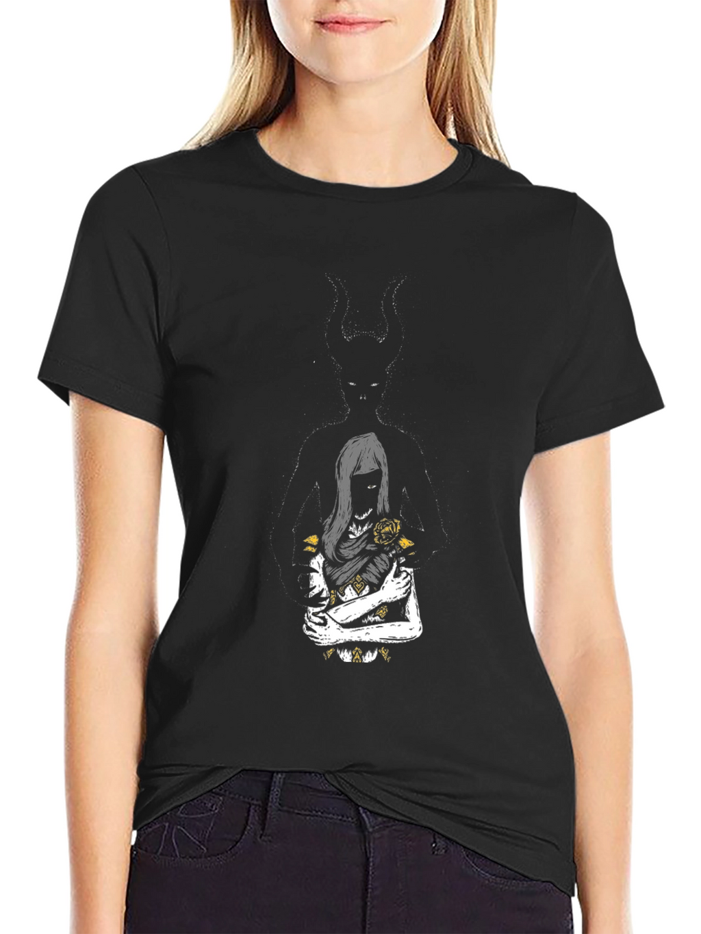 Dark Romance Graphic Tee - Black Cotton