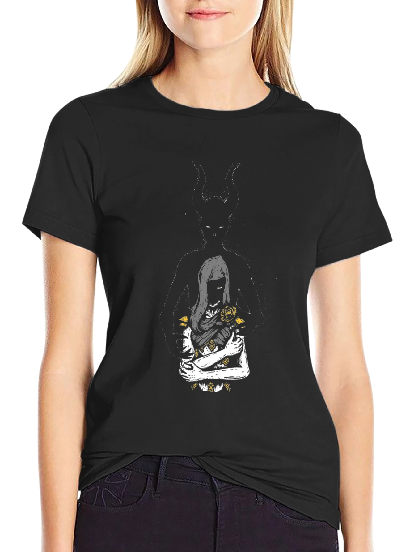 Dark Romance Graphic Tee - Black Cotton