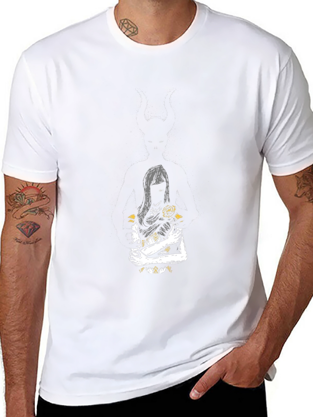 Dark Romance Graphic Tee - Black Cotton