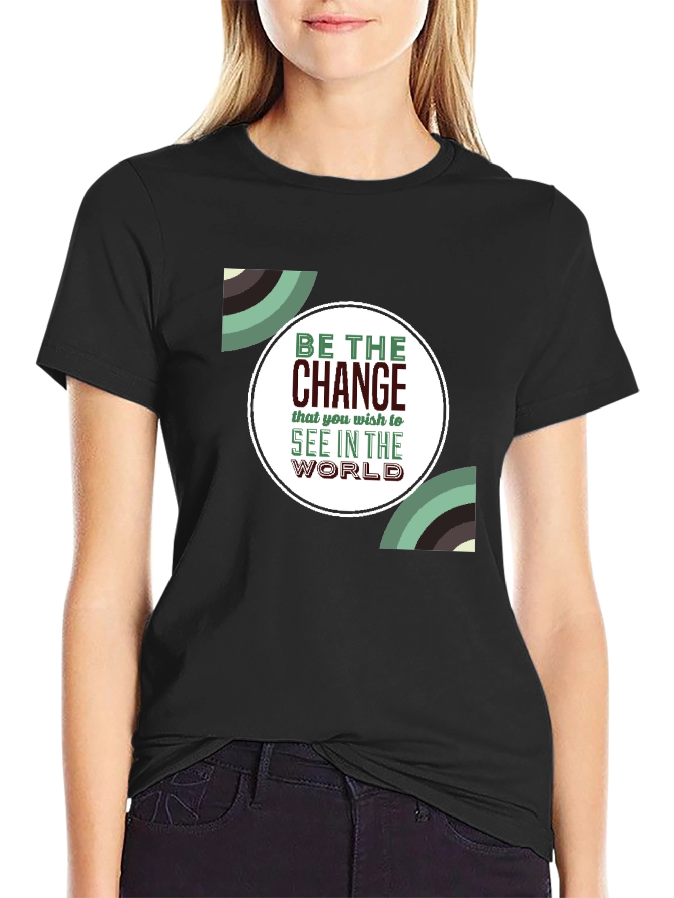 Be the Change Graphic Tee - Stylish Black Cotton T-Shirt