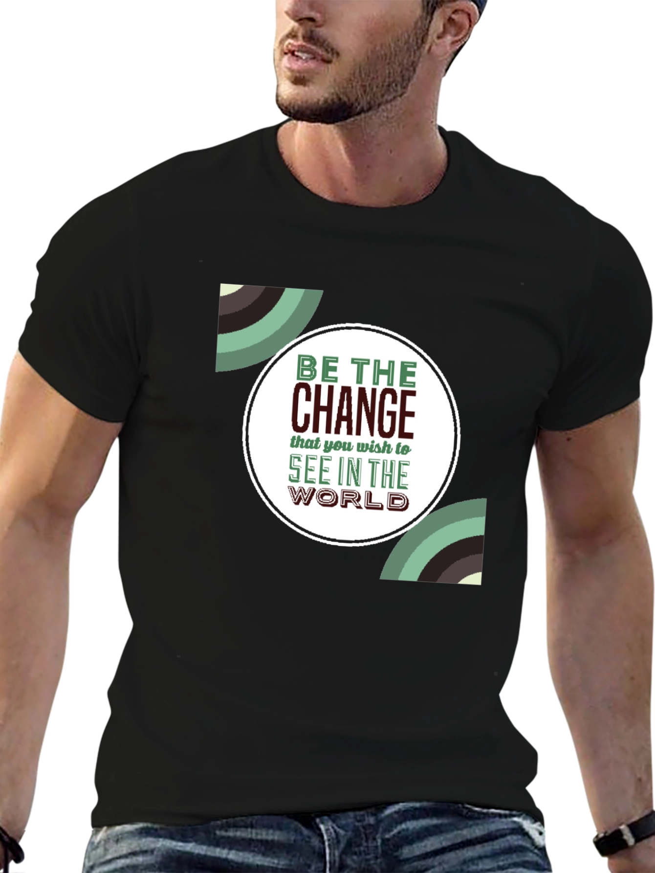 Be the Change Graphic Tee - Stylish Black Cotton T-Shirt