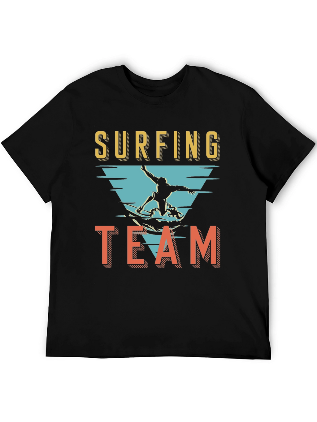 Surfing Team Graphic T-Shirt - Black
