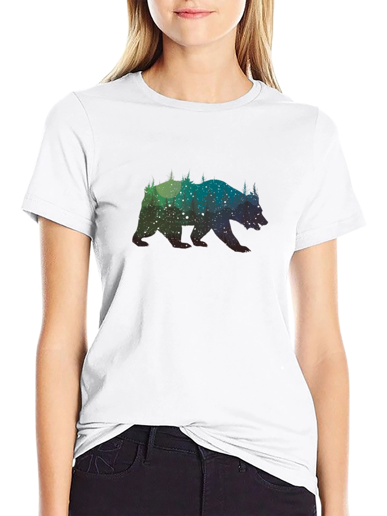 Bear Silhouette Graphic Tee - Mens Black T-Shirt