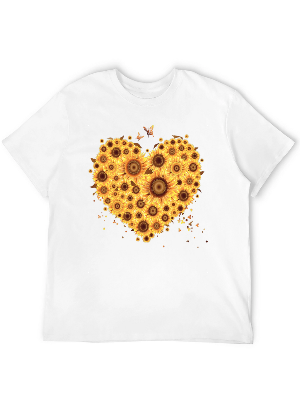 Sunflower Heart Graphic T-Shirt - Black