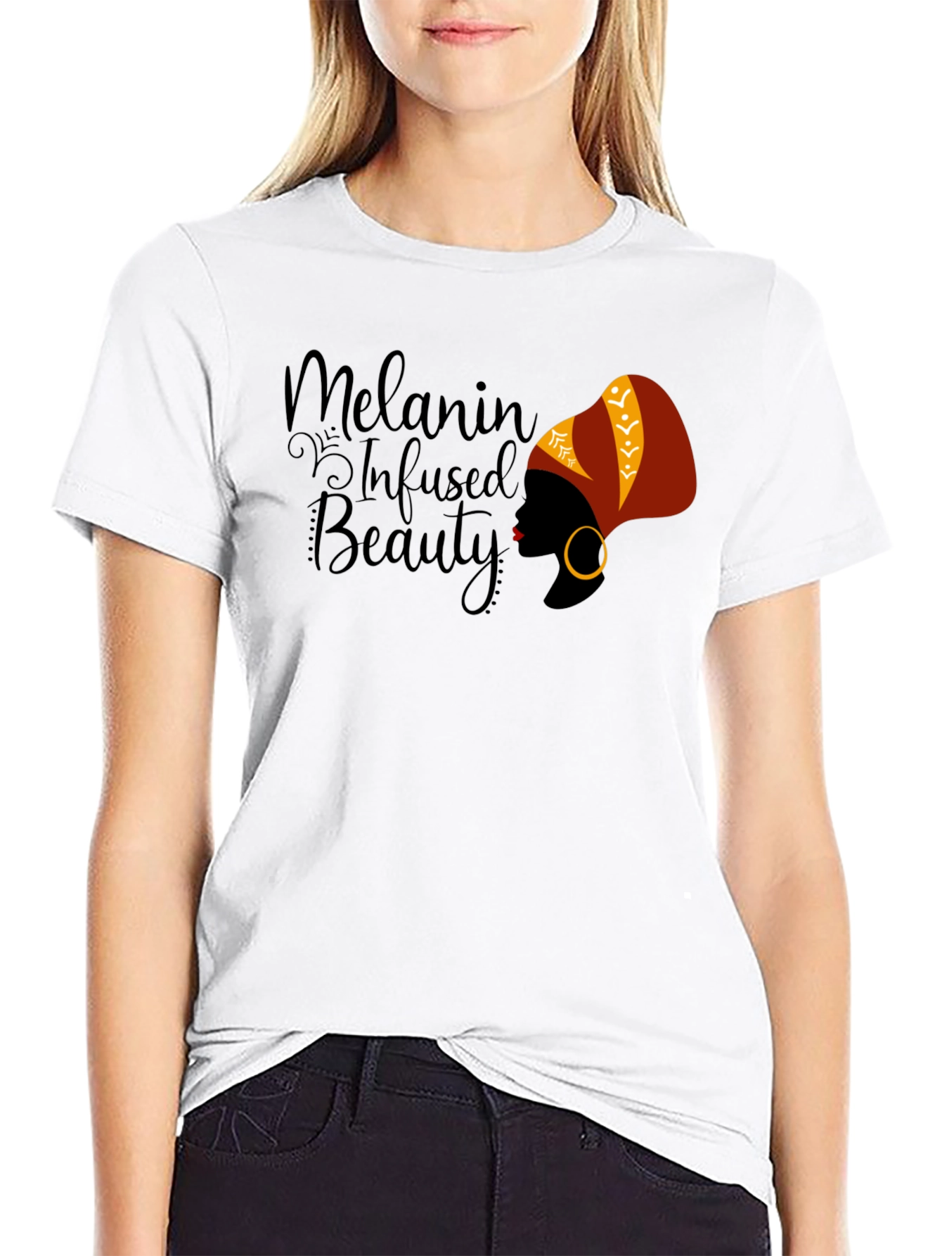 Melanin Infused Beauty Graphic T-Shirt - Black