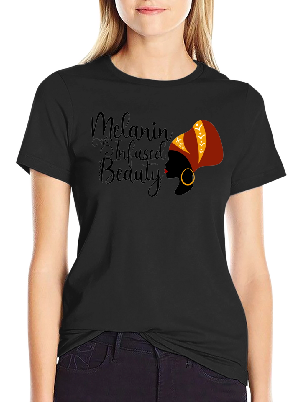 Melanin Infused Beauty Graphic T-Shirt - Black