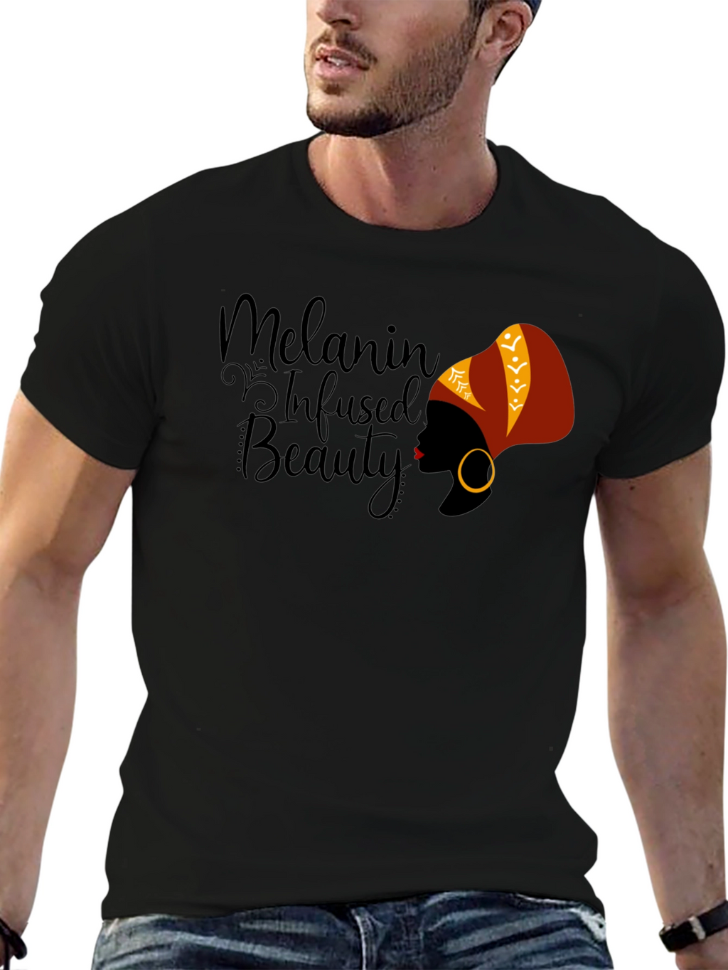 Melanin Infused Beauty Graphic T-Shirt - Black