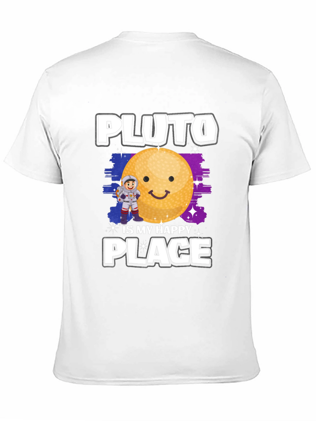 Pluto Is My Happy Place Black Graphic Tee
