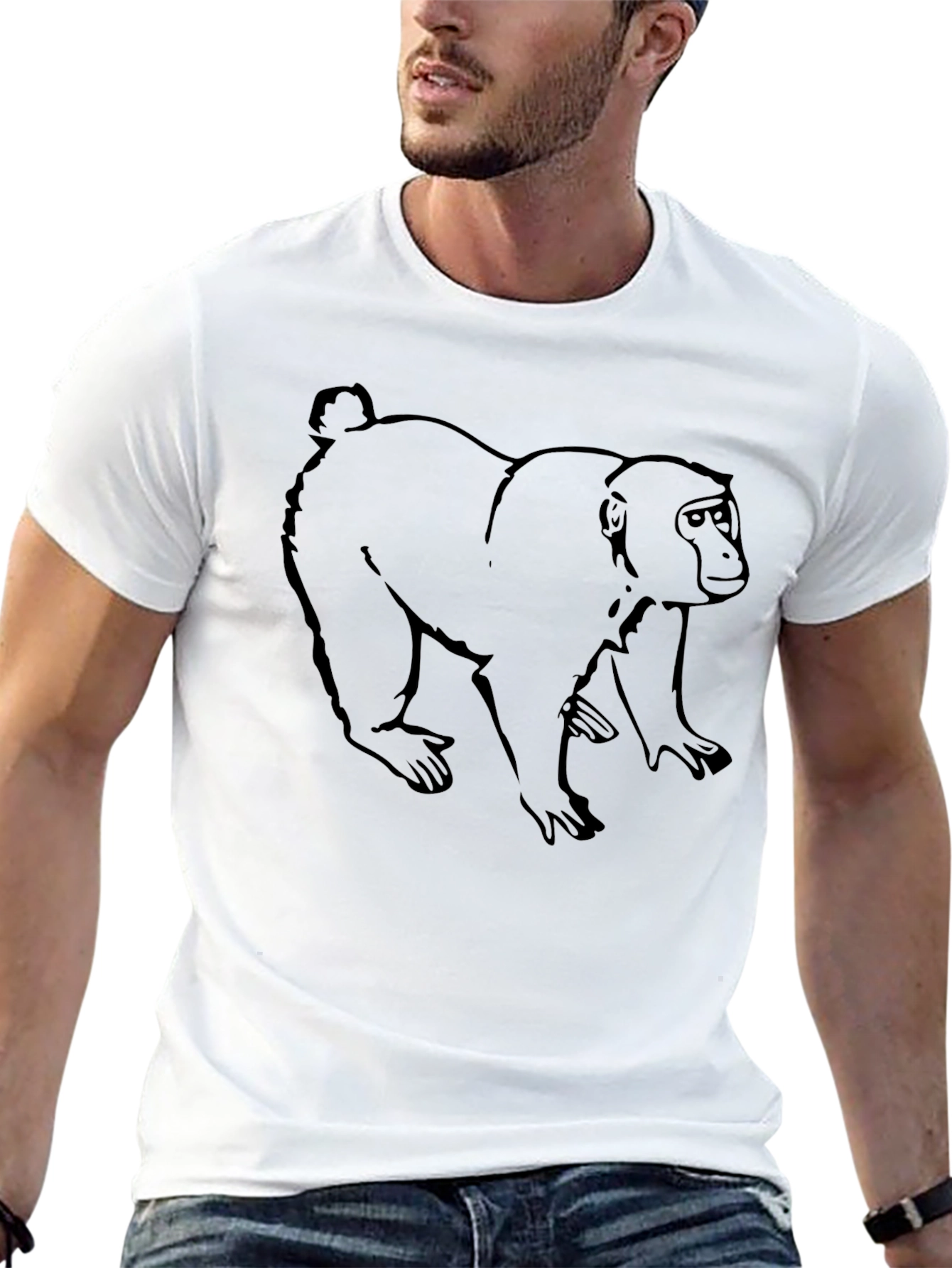 Monkey Graphic Black T-Shirt
