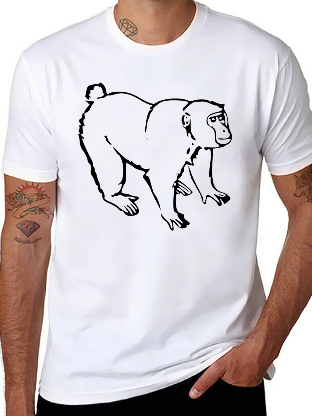 Monkey Graphic Black T-Shirt