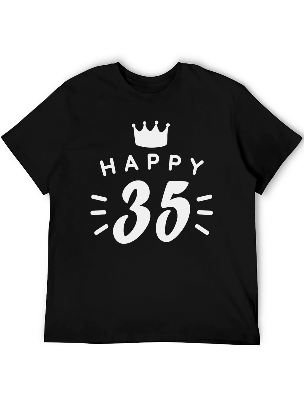 Happy 35th Birthday T-Shirt - Crown Design