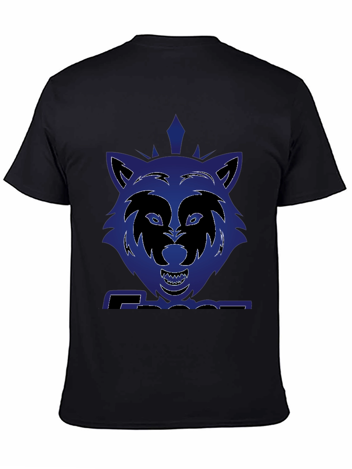 Graphic Wolf T-Shirt - Bold Blue Design