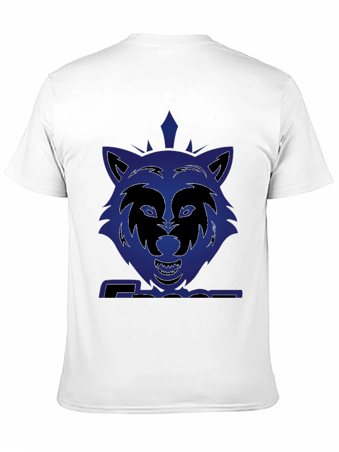 Graphic Wolf T-Shirt - Bold Blue Design