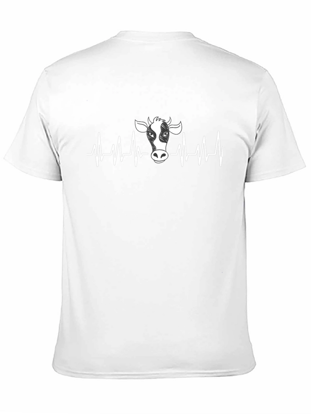 Cow Heartbeat Graphic T-Shirt - Black