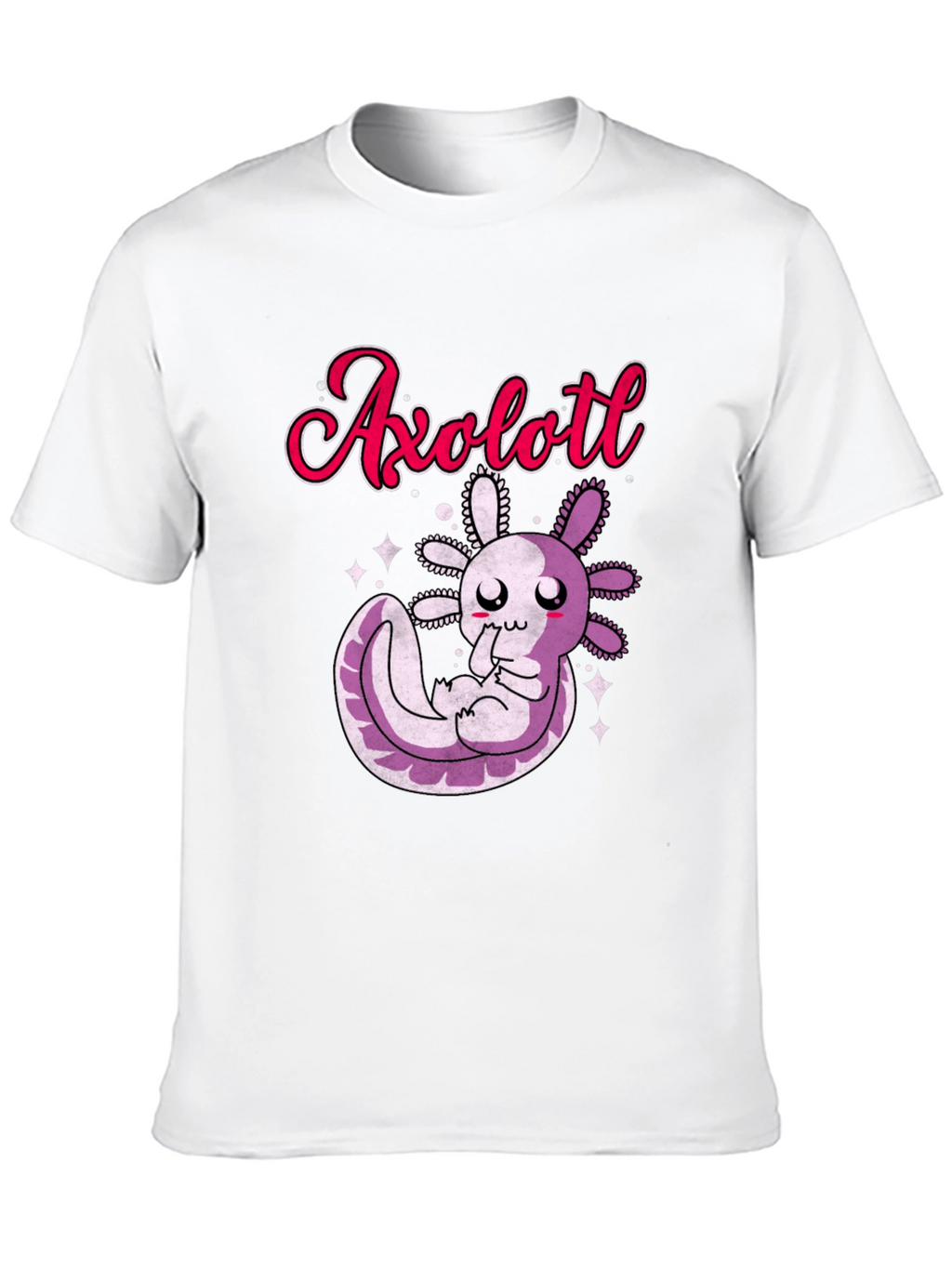 Cute Axolotl Graphic T-Shirt - Black