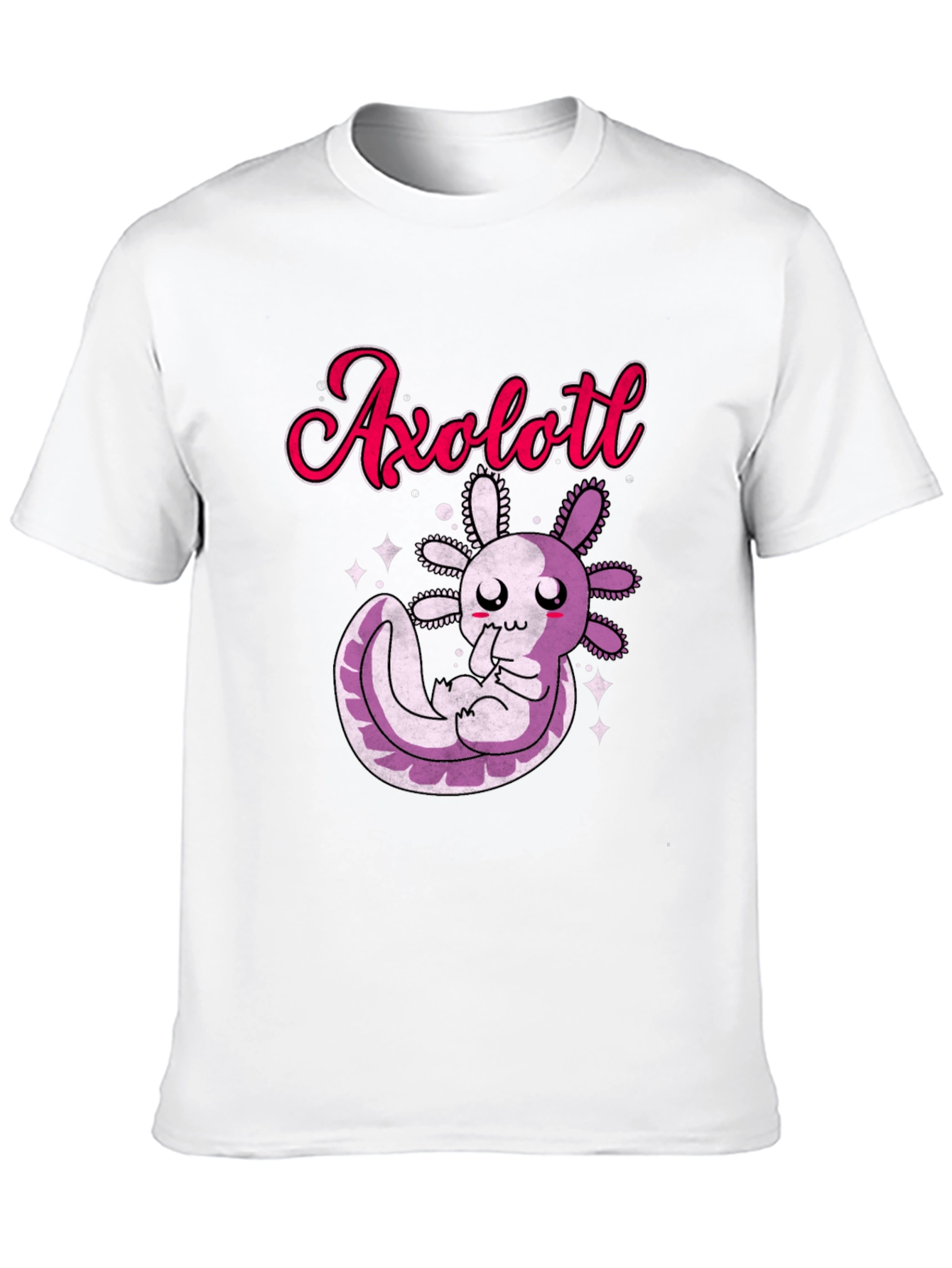 Cute Axolotl Graphic T-Shirt - Black