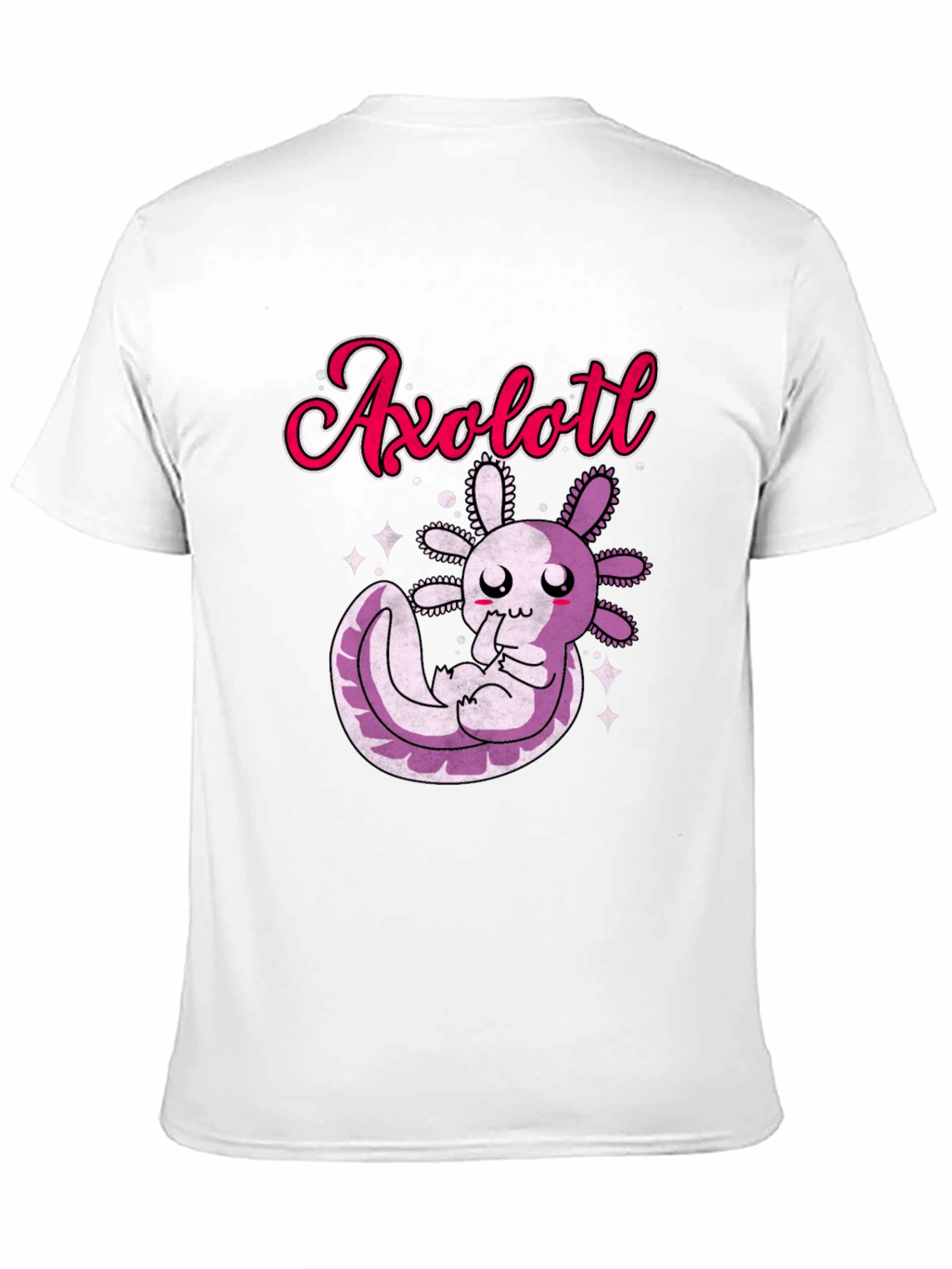 Cute Axolotl Graphic T-Shirt - Black