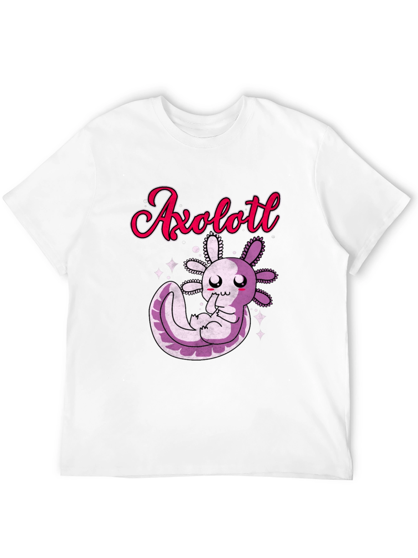 Cute Axolotl Graphic T-Shirt - Black