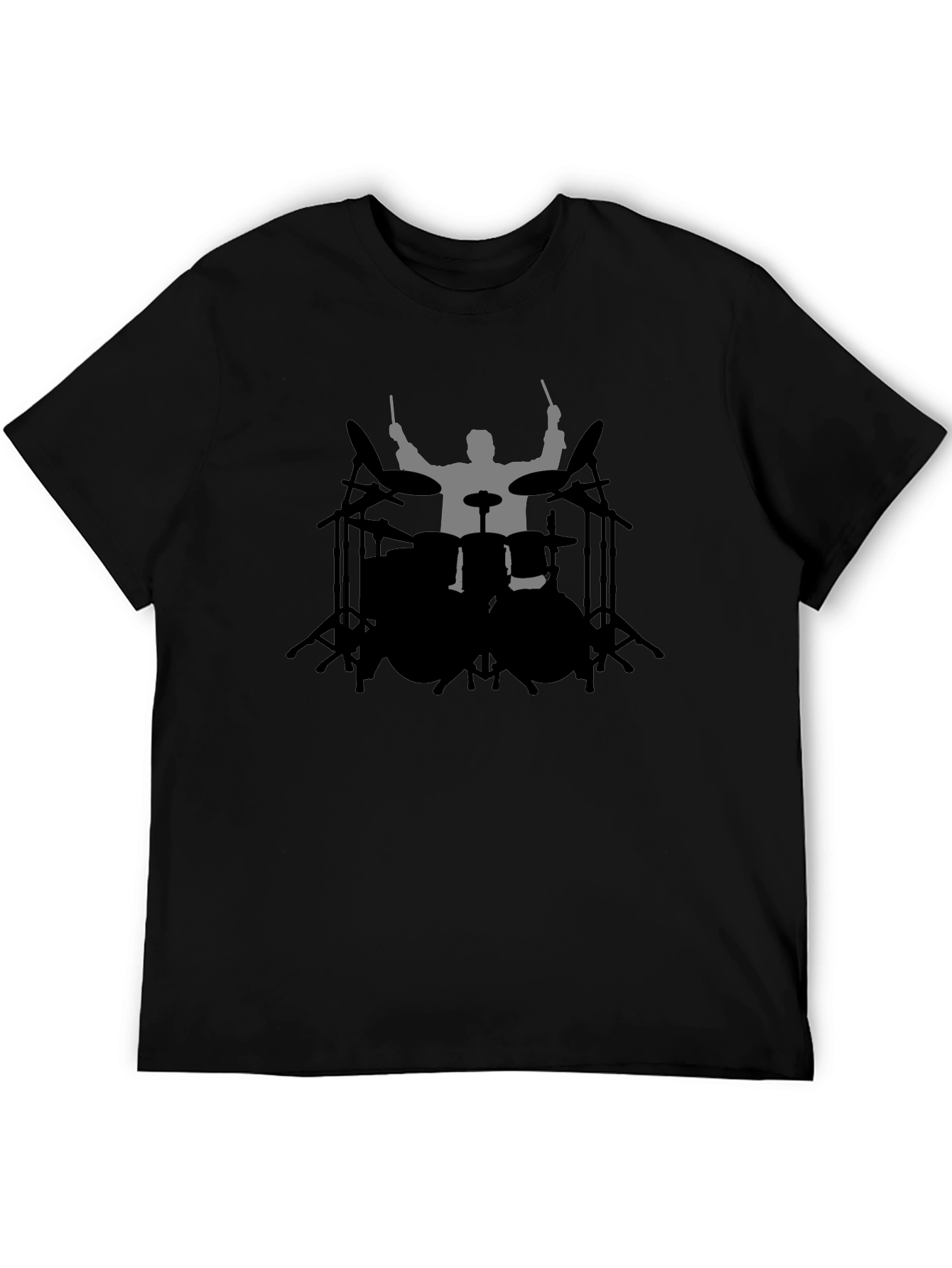 Drummer Silhouette Black T-Shirt