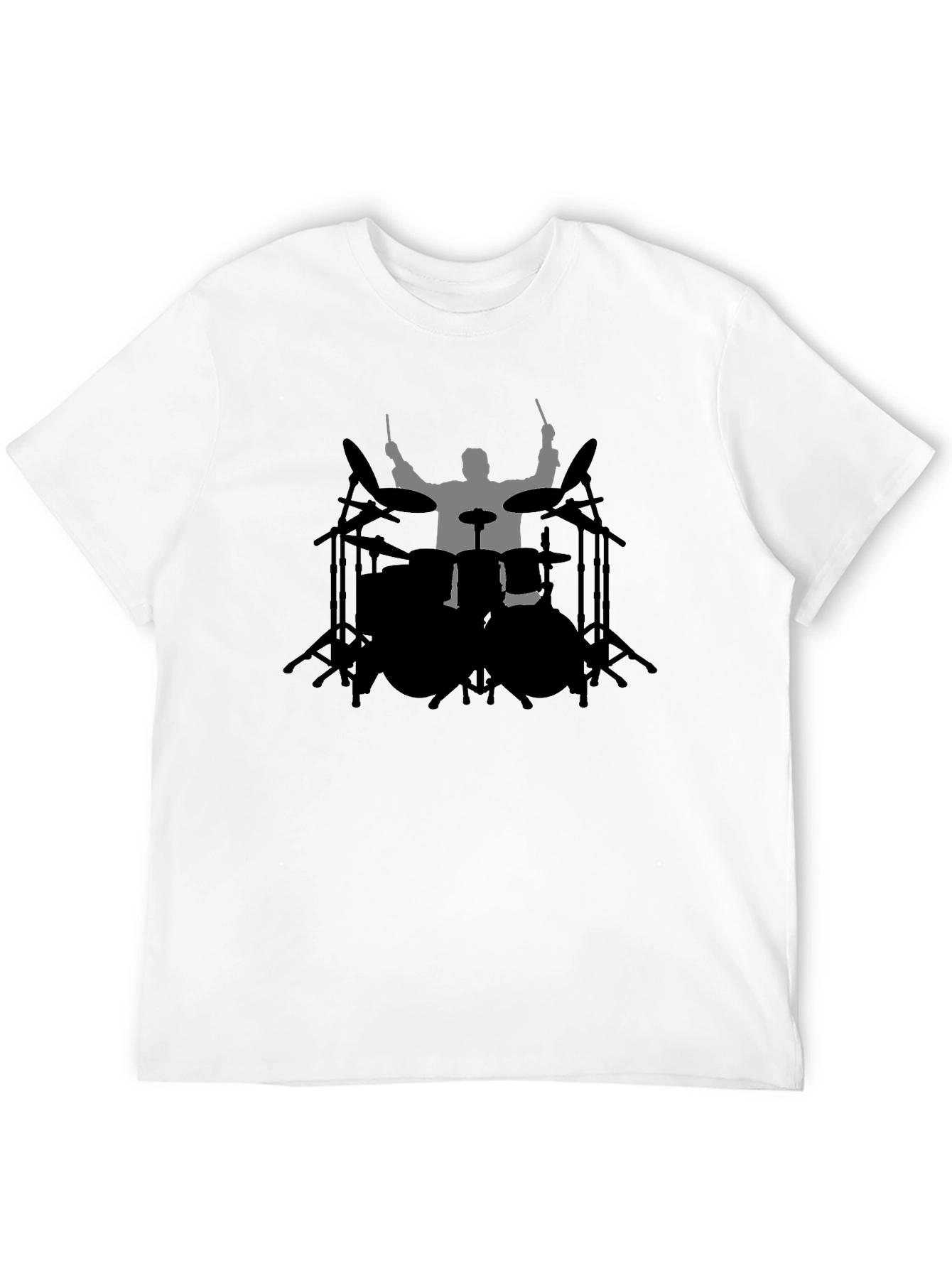 Drummer Silhouette Black T-Shirt
