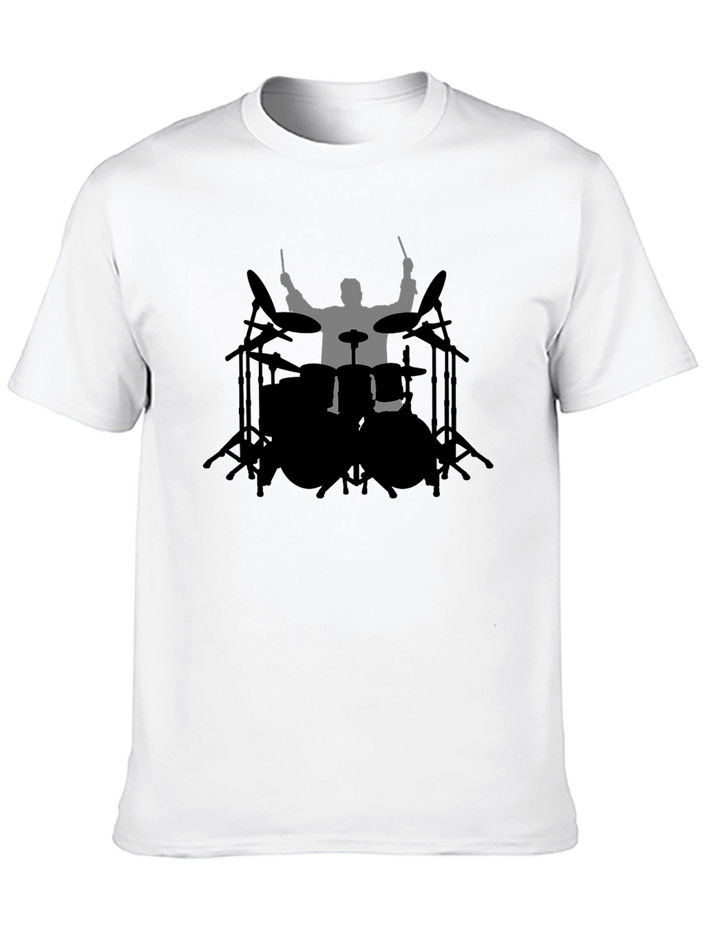 Drummer Silhouette Black T-Shirt