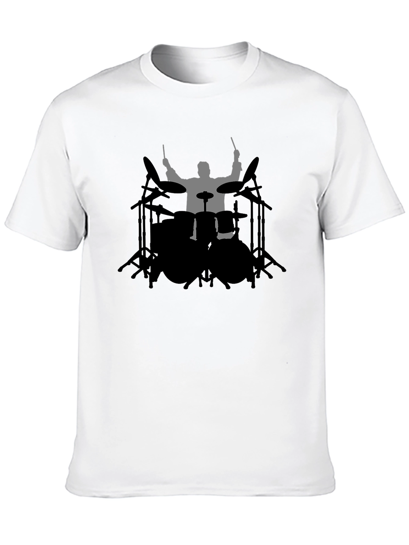 Drummer Silhouette Black T-Shirt