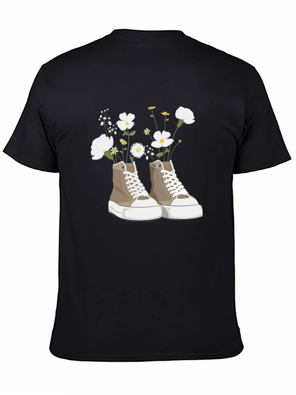 Floral Sneaker Graphic Tee - Trendy Casual Top