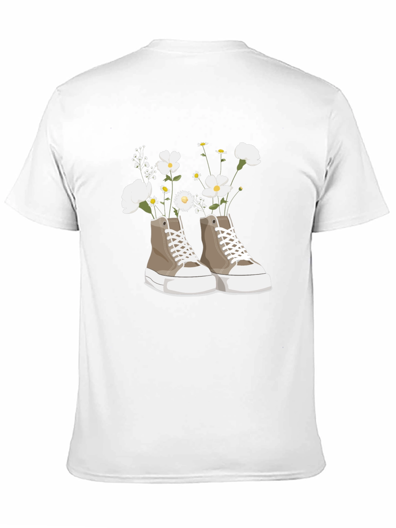 Floral Sneaker Graphic Tee - Trendy Casual Top
