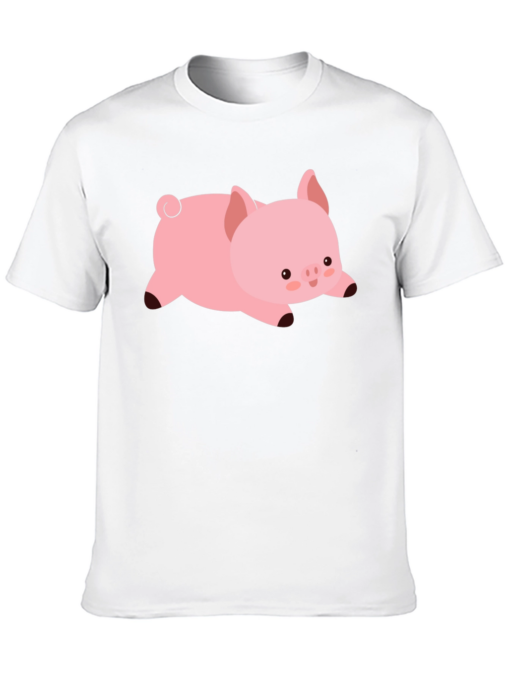 Cute Pig T-Shirt - Black Cotton Tee