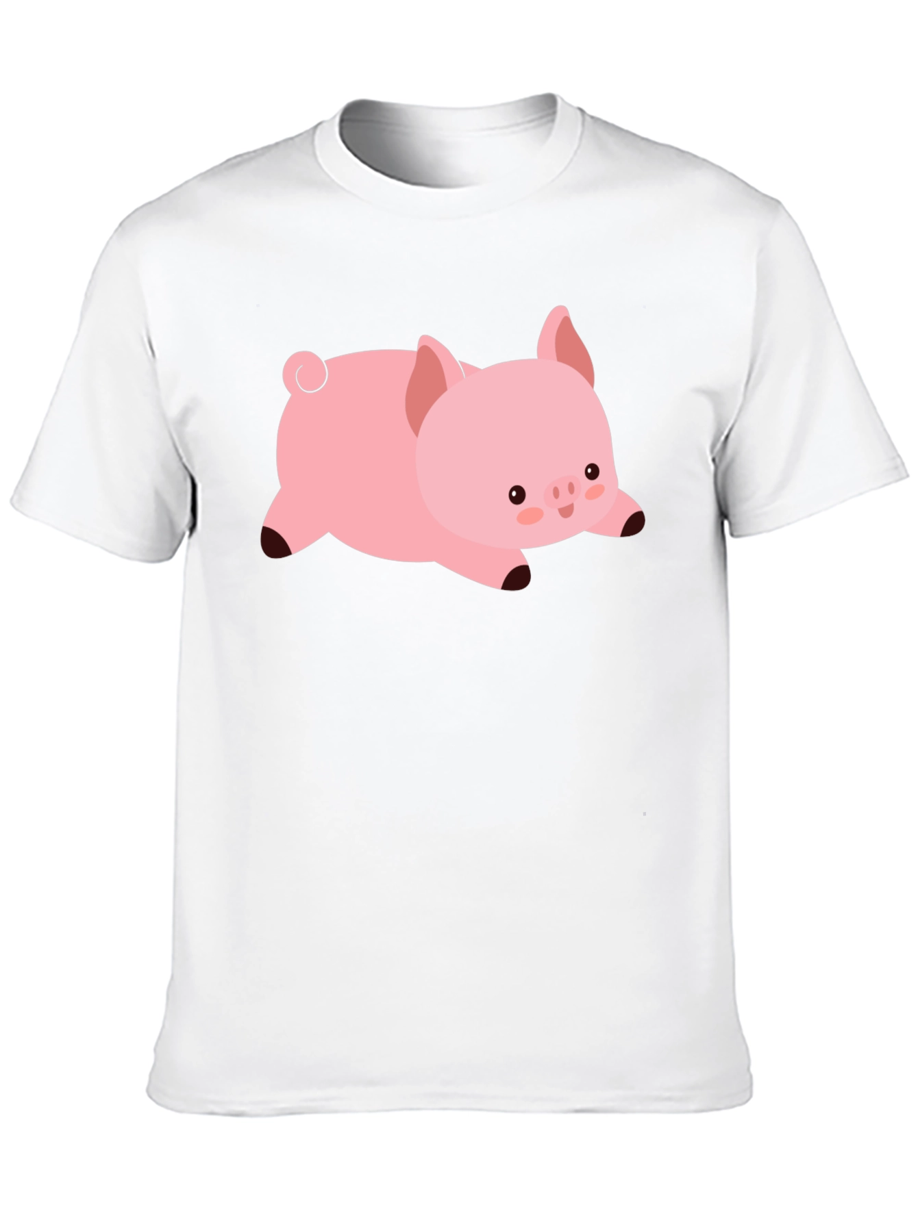 Cute Pig T-Shirt - Black Cotton Tee
