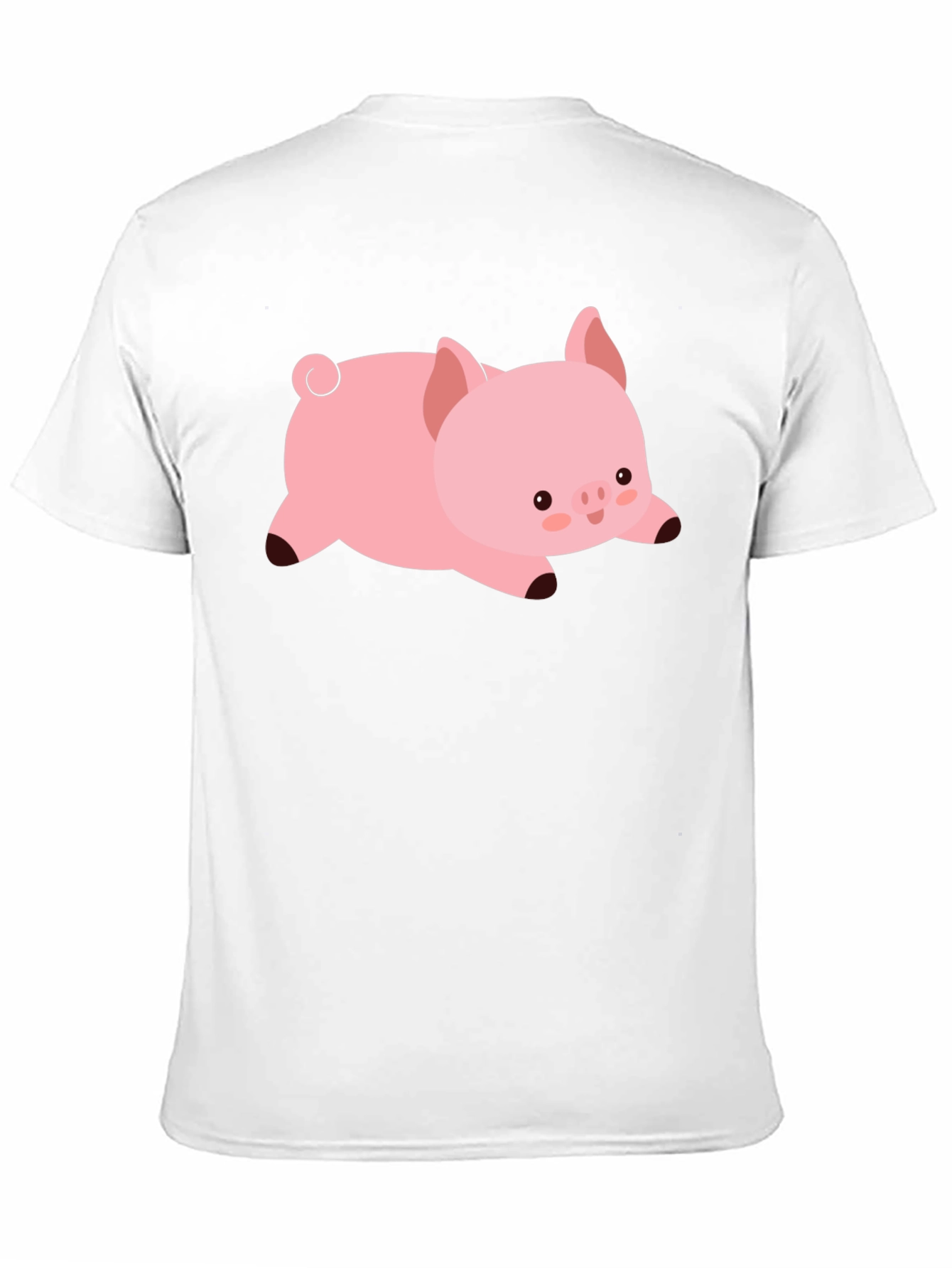 Cute Pig T-Shirt - Black Cotton Tee
