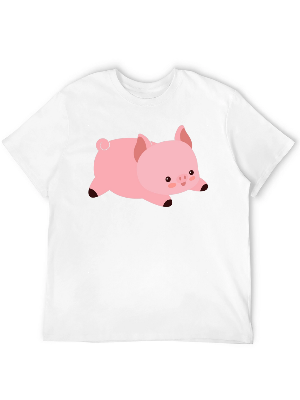 Cute Pig T-Shirt - Black Cotton Tee