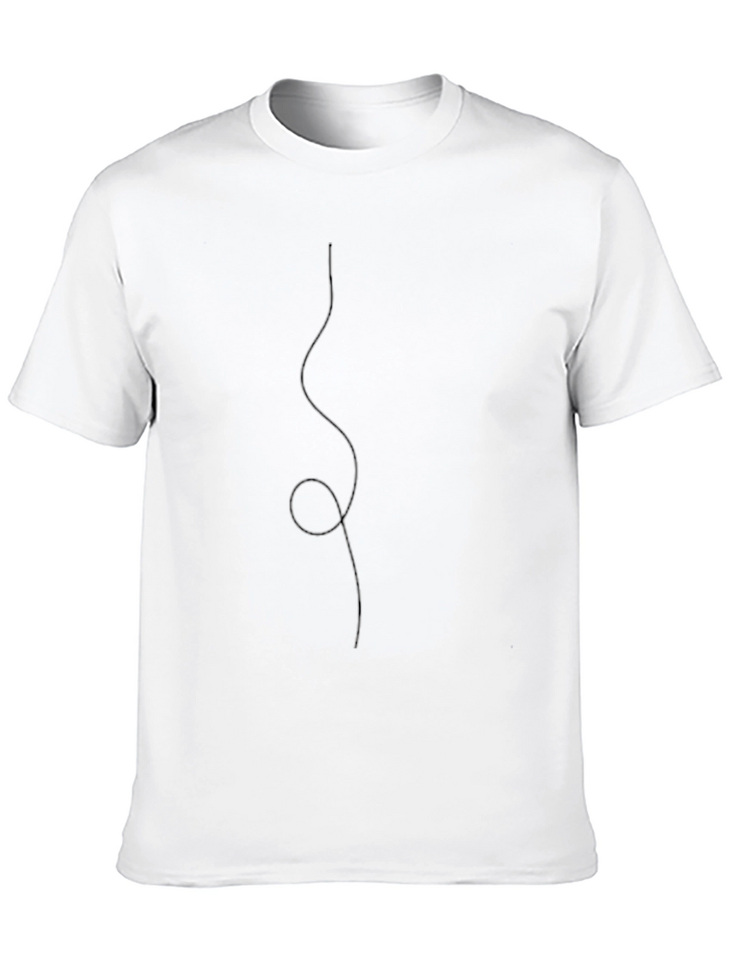 Minimalist Line Art T-Shirt - Black