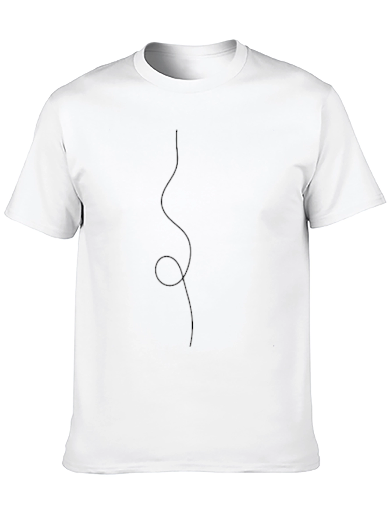Minimalist Line Art T-Shirt - Black