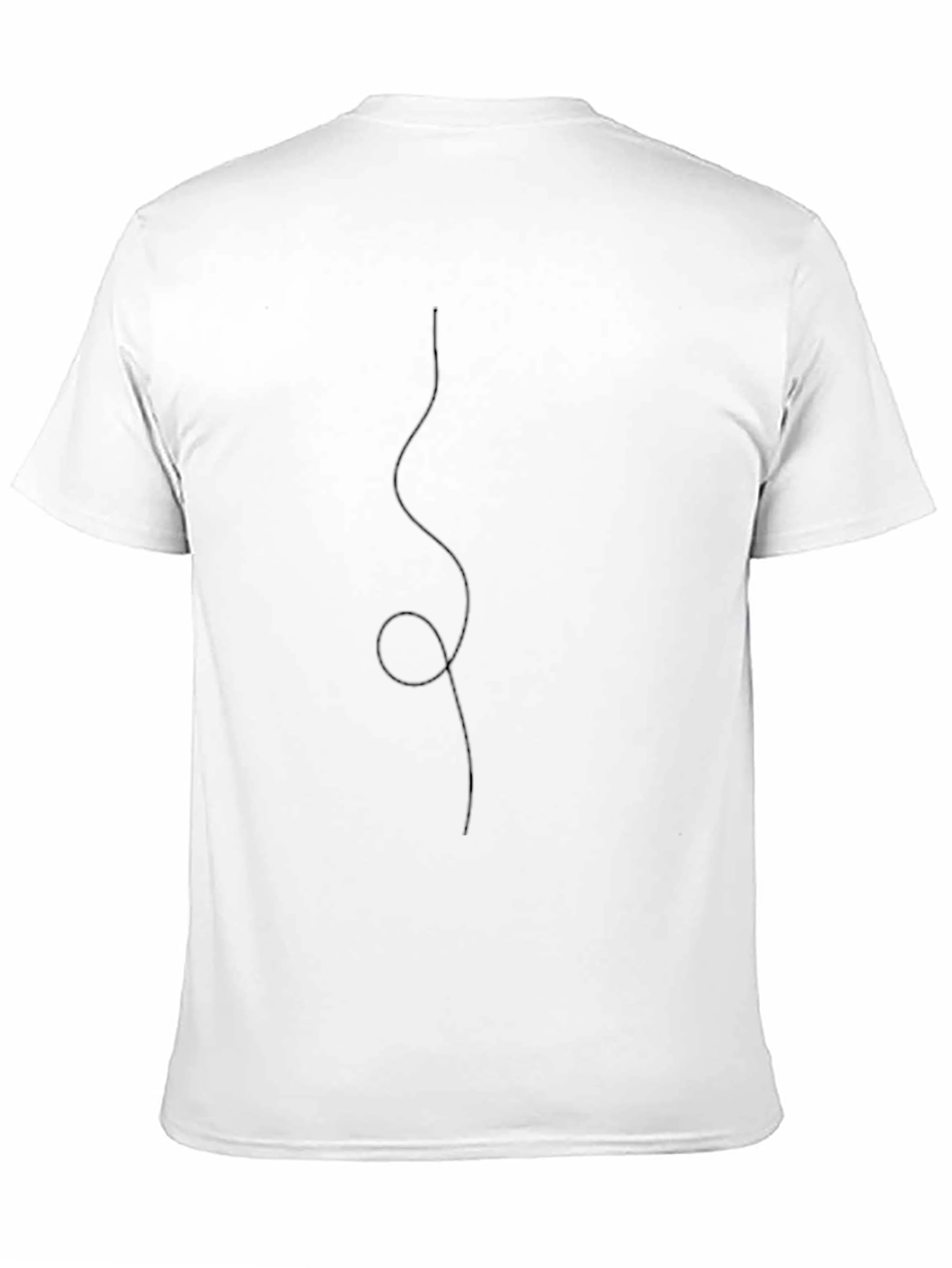 Minimalist Line Art T-Shirt - Black